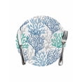 thumbnail image 1 of Blue Teal Grey Coral Coastal Round Placemats for Dinning Tables,Heat-proof Braided Table Mats 13 Inch,Summer Beach Nautical Ocean Washable Place Mat for Kitchen Restaurant Party Decor Table Setting, 1 of 9