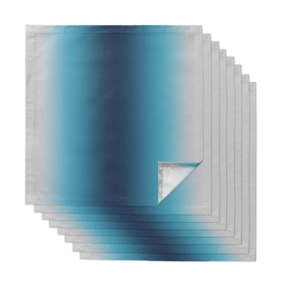 Blue Teal Grey Ombre Cloth Napkins, Farmhouse Gradient Minimalist Washable and Reusable Dinner Napkins Set of 8, Table Napkin for Kitchen Party Birthday Wedding Hotel Housewarming 20"x20"
