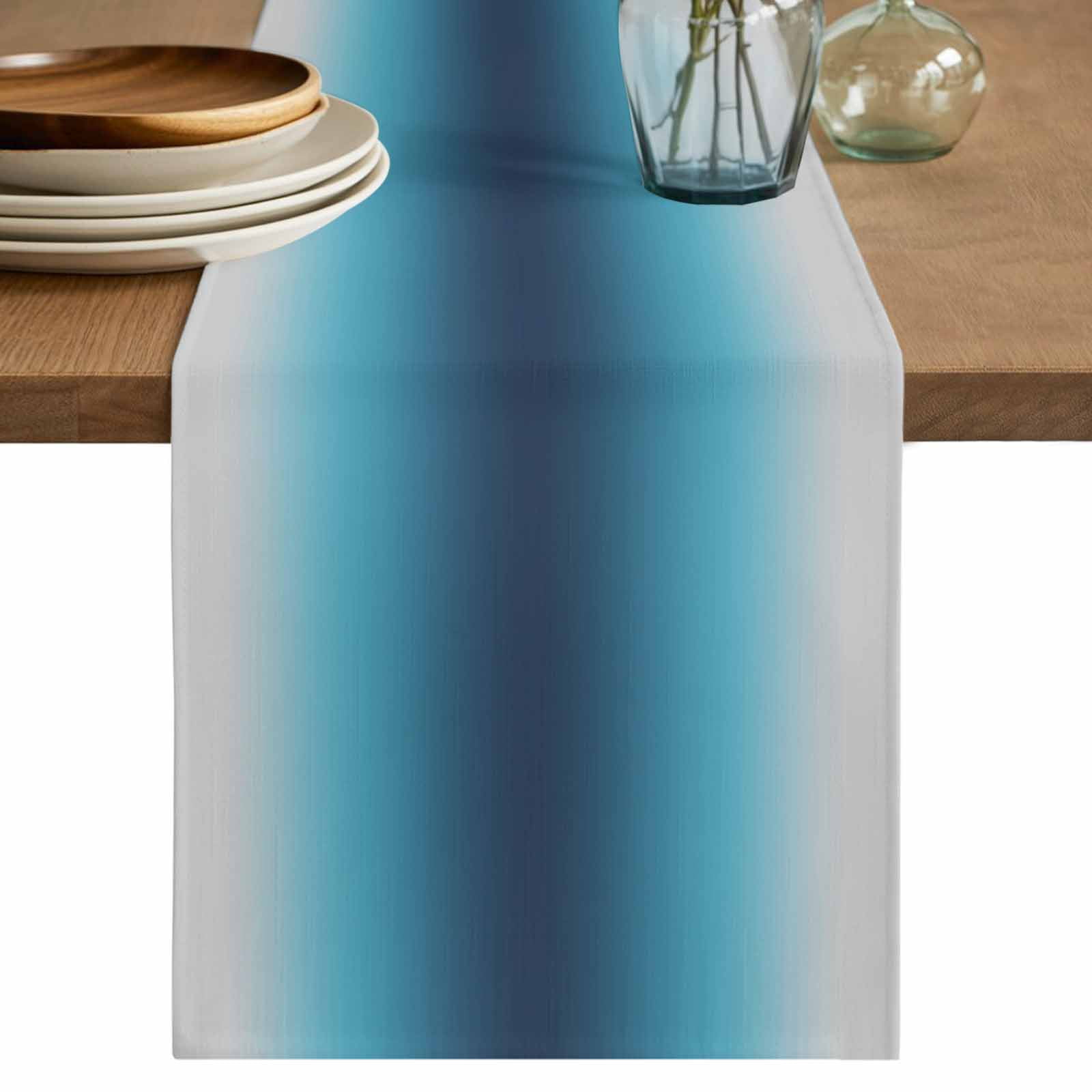 Blue Teal Grey Ombre Table Runner 48 Inches, Farmhouse Gradient ...