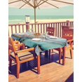 thumbnail image 1 of Blue Teal Marble Outdoor Tablecloth - 60x120 Inch Rectangle Dining Table Cover, Modern Ink Painting Abstract Waterproof Outdoor Table Cloth with Umbrella Hole & Zipper for Picnic/Patio, 1 of 1