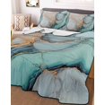 thumbnail image 1 of Blue Teal Marble Twin Size Down Alternative Comforter, Lightweight Comforter Quilt Bedding Set with Pillow Shams Modern Ink Painting Abstract All Seasons Bed Comforter Duvet Insert 68"x86", 1 of 7