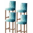 thumbnail image 1 of Blue Teal Ombre Bar Stool Covers Set of 4, Coastal Beach Modern Abstract Art Stretch Washable Bar Chair Covers with Backs, Removable Pub Counter Height Chair Cover for Kitchen Dining Room Cafe, 1 of 7