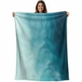 thumbnail image 1 of Blue Teal Ombre Blanket Soft Cozy Warm Throw Blanket for Couch, Plush Fuzzy Flannel Fleece Blankets for Sofa, Coastal Beach Modern Abstract Art Bed Blankets Lightweight Gifts for Women, 50"x80", 1 of 9