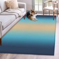 thumbnail image 1 of Blue Teal Ombre Kitchen Runner Rug 2.7x5 Washable Runners for Hallway Non Slip Modern Yellow Gradient Farmhouse Art Large Area Rug Indoor Floor Carpet for Bathroom Laundry Entryway Bedroom, 1 of 8