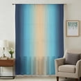 thumbnail image 1 of Blue Teal Ombre Sheer Curtains 63 Inches Long, Modern Yellow Gradient Farmhouse Art Light Filering Curtains, Breathable Simi Curtain Privacy Drapes for Living Room Bedroom Window Treatment, 1 of 9