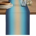 thumbnail image 1 of Blue Teal Ombre Table Runner 48 Inches, Modern Yellow Gradient Farmhouse Art Bed Runner Dresser Scarves Tabletop for Indoor Outdoor Parties/Ceremony/Banquet, 13" x 48", 1 of 8