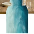 thumbnail image 1 of Blue Teal Ombre Table Runner - 60 Inch Long Coastal Beach Modern Abstract Art Cotton and Linen Blended Dress Scarves Farmhouse Table Runner for Kitchen Dining, Coffee Table, 13" x 60", 1 of 8