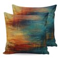 thumbnail image 1 of Blue Teal Orange Pillow Covers 24x24 Set of 2, Vintage Farmhouse Abstract Ombre Art Throw Pillow Covers Decorative Couch Cushion Cover, Microfiber Soft Square Pillowcases for Bedroom Living Room Sofa, 1 of 9
