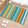 thumbnail image 1 of Blue Teal Orange Striped Entryway Rug 2'x3'&nbsp; Non Slip Front Door Mats, Farmhouse Stripe Entrance Rugs Indoor Outdoor Carpet, Washable Floor Mats Small Area Rug for Bedroom Kitchen, 1 of 8