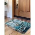 thumbnail image 1 of Blue Teal Spring Floral Door Mat&nbsp;Indoor Outdoor Entrance,Non Slip Small Rug for Kitchen Bathroom Entryway Rug,Modern Botanical Oil Painting Art Washable Doormat Floor Mat 16x24 Inch, 1 of 8