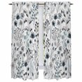 thumbnail image 1 of Blue Teal Spring Floral Kitchen Curtains, Vintage Botanical Colorful Elegant Light Filtering Window Curtain Panels, 2Pcs Rod Pocket Window Treatments Set for Living Room Bathroom Bedroom 52x72 Inches, 1 of 9