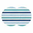 Blue Teal Striped Round Placemats Set of 2 Farmhouse Stripes Simple Art ...