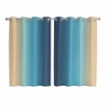 thumbnail image 1 of Blue Teal Yellow Ombre Kitchen Curtains Window Panels, Farmhouse Modern Gradient Art Insulated Window Treatment Curtain, Grommet Curtains for Bedroom/Living Room/Bathroom, 2 Piece 52"Wx63"L, 1 of 8