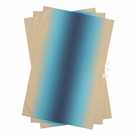Blue Teal Yellow Ombre Kitchen Towels Set of 3, Water Absorbent Dish Towel, Farmhouse Modern Gradient Art Decorative Hand Towels - Quick Drying Cloth for Cooking Baking, 18x28 Inch