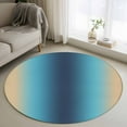 thumbnail image 1 of Blue Teal Yellow Ombre Round Rug 3ft Washable Circle Entryway Rugs Non Slip Farmhouse Modern Gradient Art Area Rug Indoor Floor Carpet for Bedroom Kitchen Living Room Home Office Dining Room Nursery, 1 of 8