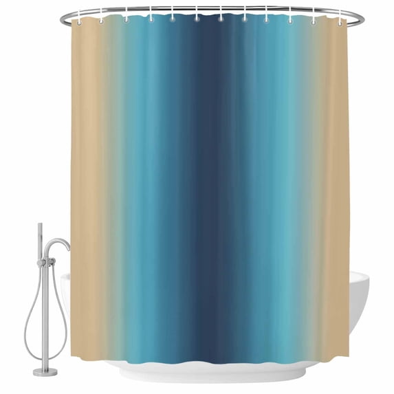 Blue Teal Yellow Ombre Shower Curtain, Waterproof Shower Curtains for Bathroom, Farmhouse Modern Gradient Art Washable Fabric Bathtub Curtain Set Bath Decor with 12 Hooks 72"x78"