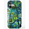 Shell Posster Blue Blue, Teal and Green Geometric Shapes Tough Case for Apple iPhone ...