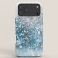 Shell Posster Blue Blue, Teal and White Paint Splatter Tough Case for Apple iPhone ...