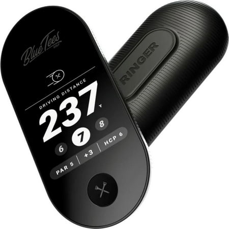 Blue Tees - Handheld Ringer Magnetic Golf GPS with Touchscreen, 40,000+ Courses, Water Resistant & 10+ Hr Battery - Black