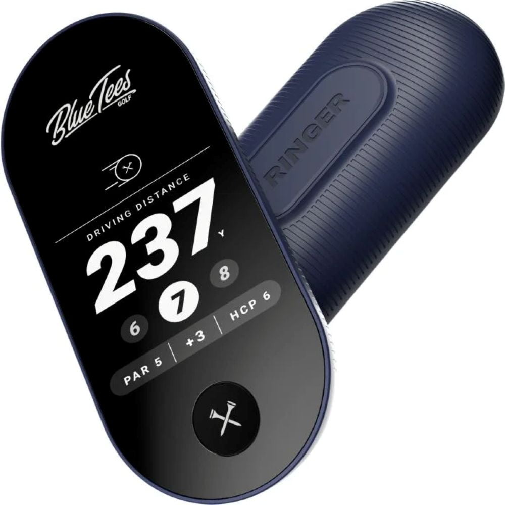Blue Tees 2025 The Ringer Golf GPS Magnetic / Touch Screen 40k Pre Loaded Navy