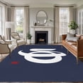 thumbnail image 1 of Blue Text Washable Living Room Rugs 5'x7', Vintage Abstract Japanese-Style Yamato Words Navy Blue Low Pile Throw Large Area Rugs Non-Slip Sturdy Edge Binding Carpet for Dining Room Bedside Kitchen, 1 of 9
