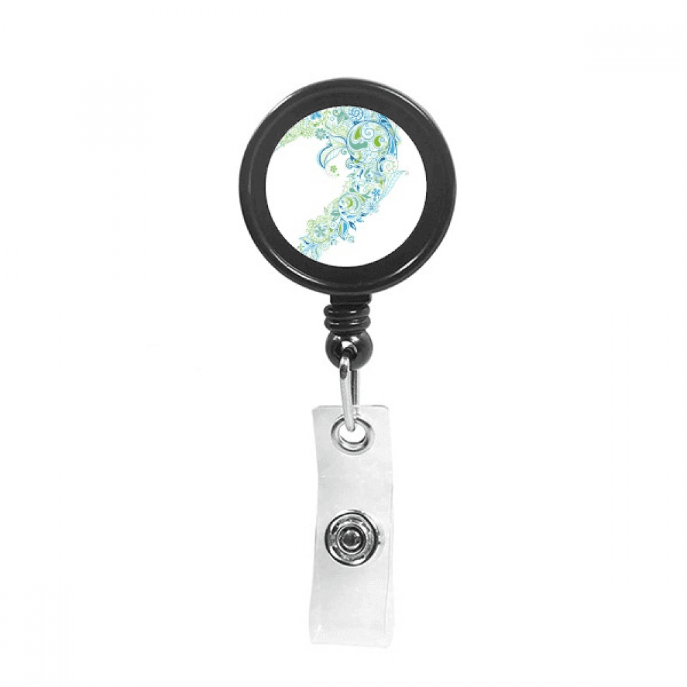 Blue Texture Fish Protect Animal Pet Lover Retractable Keychain Badge Holder ID Badge