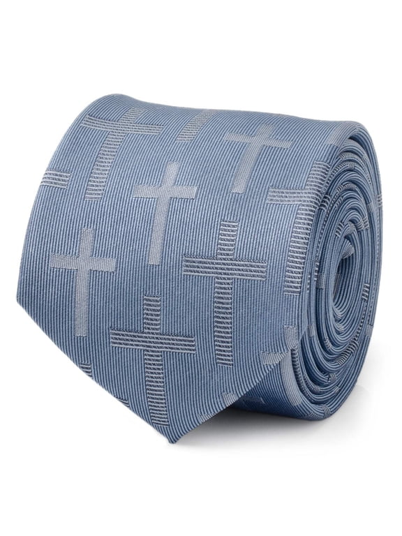 Blue Textured Cross Men's Tie