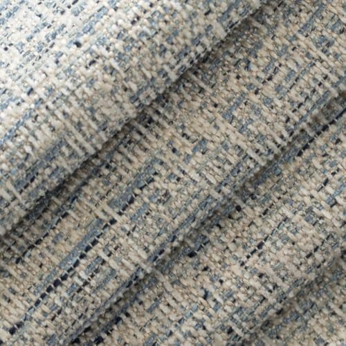 Blue Textured Tweed Upholstery Fabric by The Yard - SKU: Kaiser Indigo$$Art & Craft