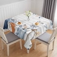 thumbnail image 1 of Blue Thanksgiving Fall Table Cloth Waterproof Tablecloths, Blue Pumpkin Eucalyptus Wood Grain Tablecloth Dining Table Cover for Kitchen Party Tabletop Outdoor, Square Tablecloth 60x60 Inch, 1 of 9