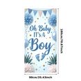thumbnail image 1 of Blue Theme Baby Shower Banner Boy Announcement Decorative Banner Gender Reveal Decoration for Baby Shower Party Celebration Event, 1 of 8