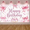 thumbnail image 1 of Blue Theme Banner Floral Design Party Backdrop Cake Pattern Gold Accents Celebration Backdrop for Birthday Party Indoor Decor Party Photography, 1 of 9