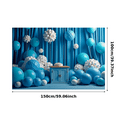 thumbnail image 1 of Blue Themed Backdrop Banner Decorative Party Supplies with Balloon Arch Paper Flowers and Table Decors for Photo Booth Birthday Party Celebrations Event Decorations, 1 of 7
