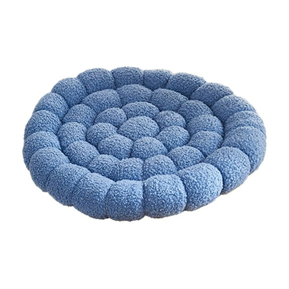 Blue Thickened Lamb Fleece Cushion Soft Seat Pad For Dining Chair Office Desk Window Seat Home Decor Comfortable Support Machine Washable Non-Slip Bottom 40X40Cm