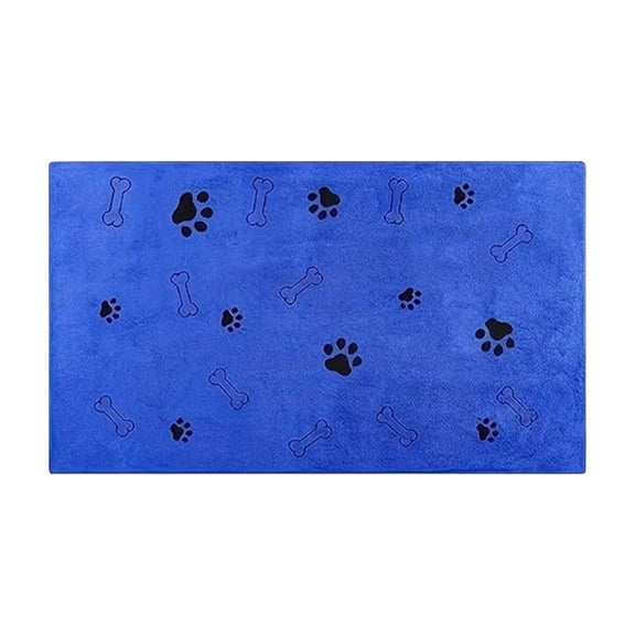 Blue Thickened Quick Drying Pet Bath Towel Printed For Dogs And Cats Large Size