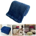 thumbnail image 1 of Blue Throw Blanket Thick Blanket Throw Blanket for Couch Super Soft Striped Jacquard Bed Blanket Lightweight Warm Blankets Cozy Blankets 59x78.7 Inch, 1 of 5