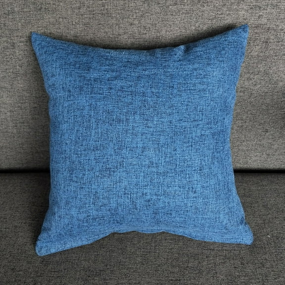 Blue Throw Pillow Cover Pillow Cover Rustic Linen Decorative Square Throw Pillow Cover Couch Throw Pillow Cover for Decor Farmhouse Boho Decorative (40x40cm)