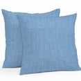 thumbnail image 1 of Blue Throw Pillow Covers 20x20 Inch Set of 2, Farmhouse Burlap Solid Blue Color Modern Linen Texture Waterproof Outdoor Pillow Covers, Decorative Cushion Pillowcases for Couch, Sofa, Bed, Patio, 1 of 9