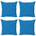 thumbnail image 1 of Ambesonne Blue Throw Pillow Cover 4 Pack, Bold Polka Dots Retro, 24", Blue Pale Blue White, 1 of 2