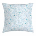 thumbnail image 1 of Blue Throw Pillow Cushion Cover, Abstract Flowers with Heart Shaped Leaves Romantic Fresh Beauty in Nature, Decorative Square Accent Pillow Case, 18 X 18 Inches, Pale Blue Aqua White, by Ambesonne, 1 of 2