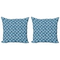 thumbnail image 1 of Ambesonne Blue Throw Pillow Cover 2 Pack, Exotic Hawaiian Hibiscus, 16", Petrol Blue Pale Blue, 1 of 2