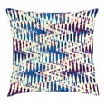thumbnail image 1 of Blue Throw Pillow Cushion Cover, Refracted Waves Pattern in Abstract Style Distortion Effect Psychedelic Design, Decorative Square Accent Pillow Case, 20 X 20 Inches, Pink Blue Beige, by Ambesonne, 1 of 2