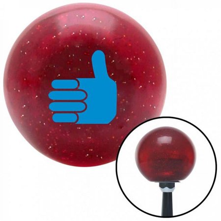 Blue Thumbs Up Red Metal Flake Shift Knob with M16 x 1.5 Insert Shifter Auto Manual Brody