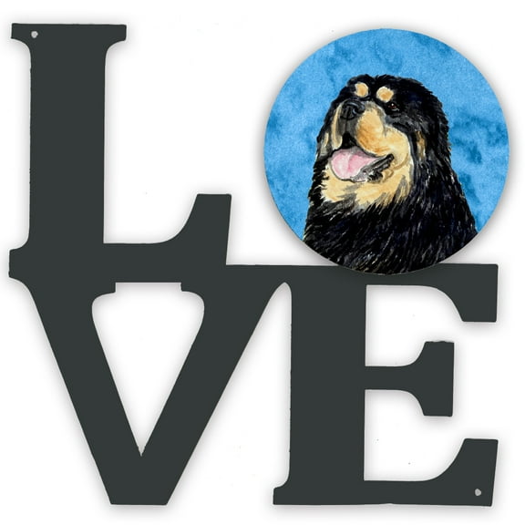 Blue Tibetan Mastiff Metal Wall Artwork LOVE