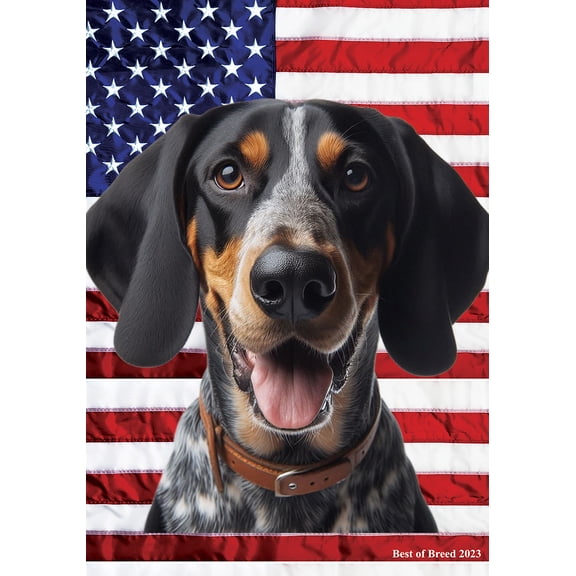 Blue Tick Coonhound - Best of Breed All-American Patriotic III House Flags