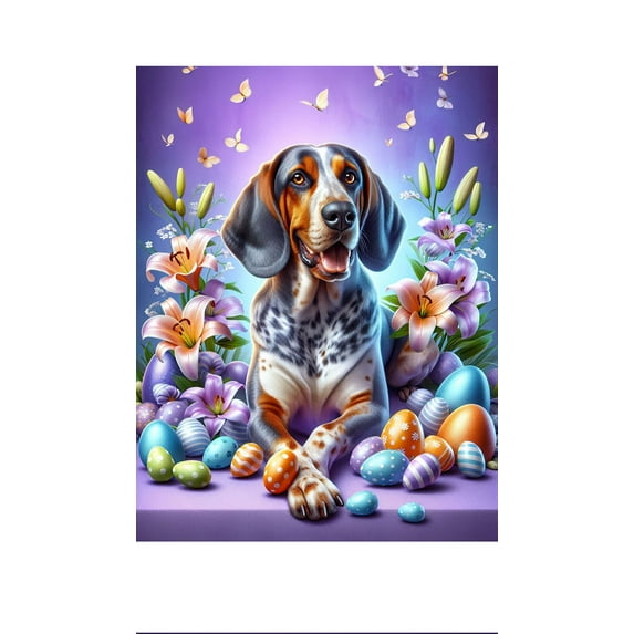Blue Tick Coonhound - Best of Breed DCR Easter Holiday Outdoor House Flag