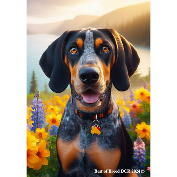 Blue Tick Coonhound - Best of Breed DCR Spring Garden Flag