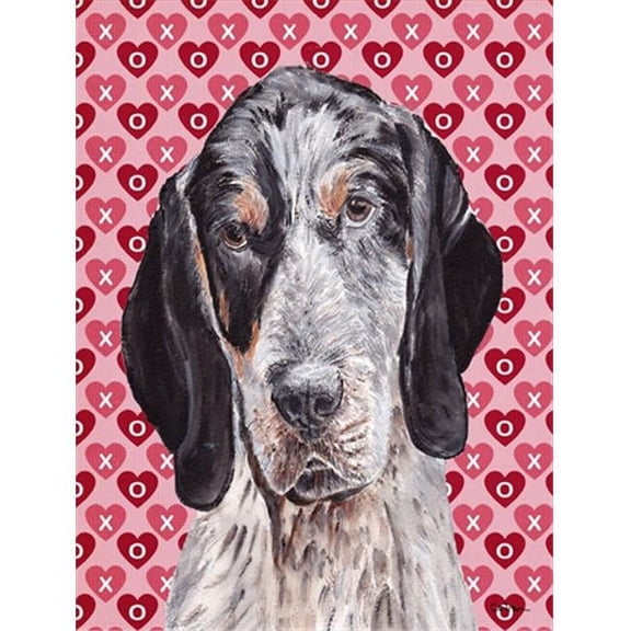 Blue Tick Coonhound Hearts And Love Flag Canvas House Size