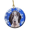 thumbnail image 1 of Blue Tick Coonhound Winter Snowflakes Ceramic Ornament, 1 of 1