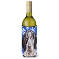 thumbnail image 1 of Blue Tick Coonhound Winter Snowflakes Wine Bottle Hugger, 1 of 1