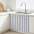 thumbnail image 1 of Blue Ticking Stripes Cabinet Curtains for Kitchen 28"W x 35"L, Neutral Country Vertical Lines White Farmhouse Sink Skirt Magic Tape Short Curtain Decorative Privacy Panel for Bathroom Laundry, 1 of 9